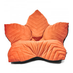 Кресло Цветок велюр с отделкой оранжевый