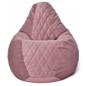 Кресло мешок Груша велюр с отделкой пурпур